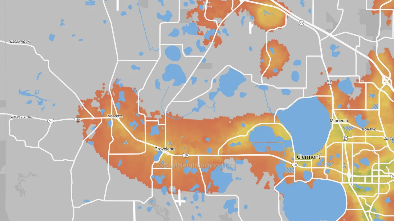 Bike Grade map of Groveland, FL
