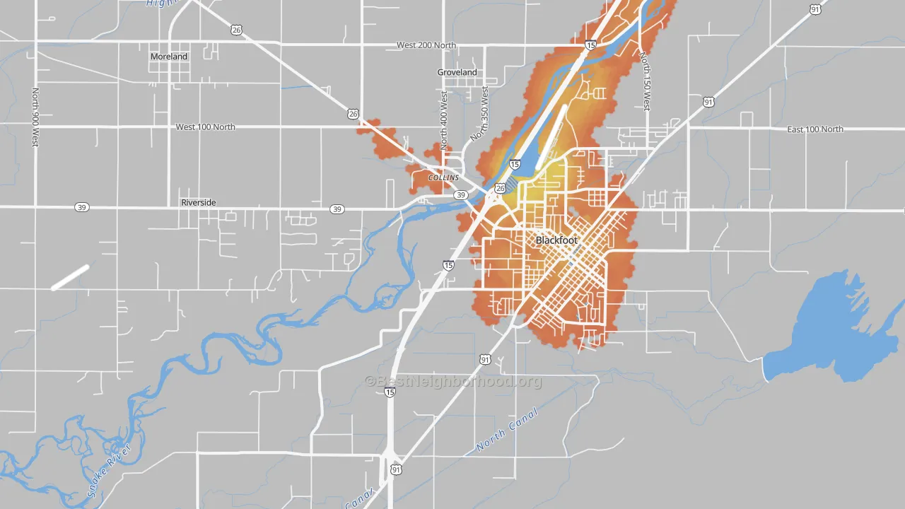 Bike Grade map of Groveland, ID