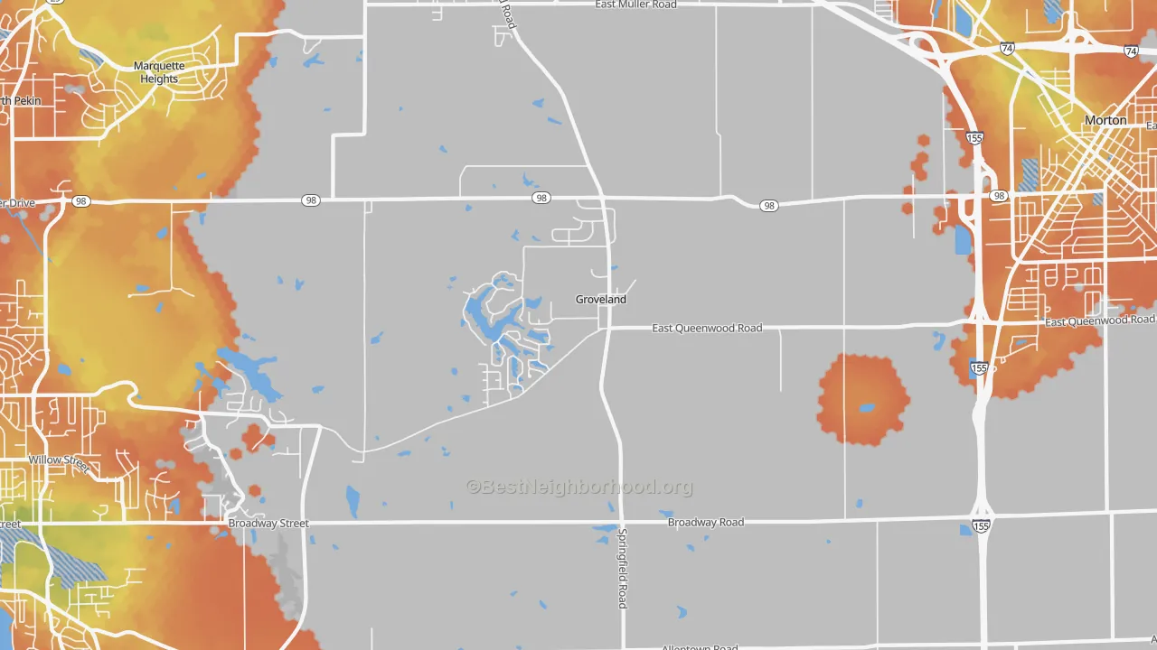 Bike Grade map of Groveland, IL