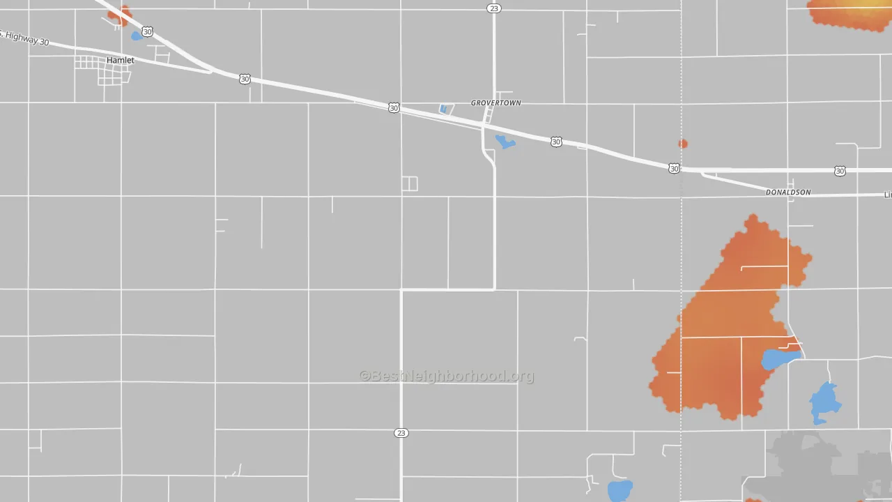 Bike Grade map of Grovertown, IN