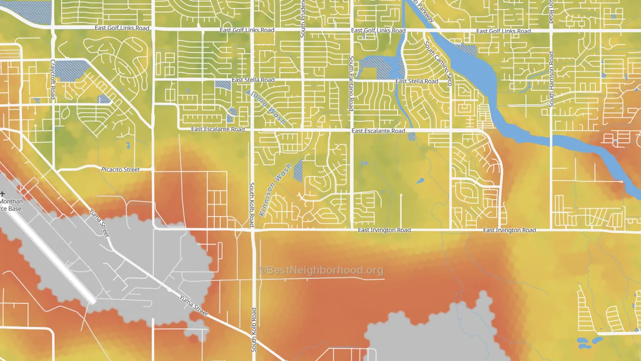 Bike Grade map of Groves Lincoln Park, Tucson, AZ