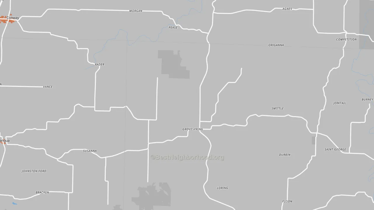 Bike Grade map of Grovespring, MO