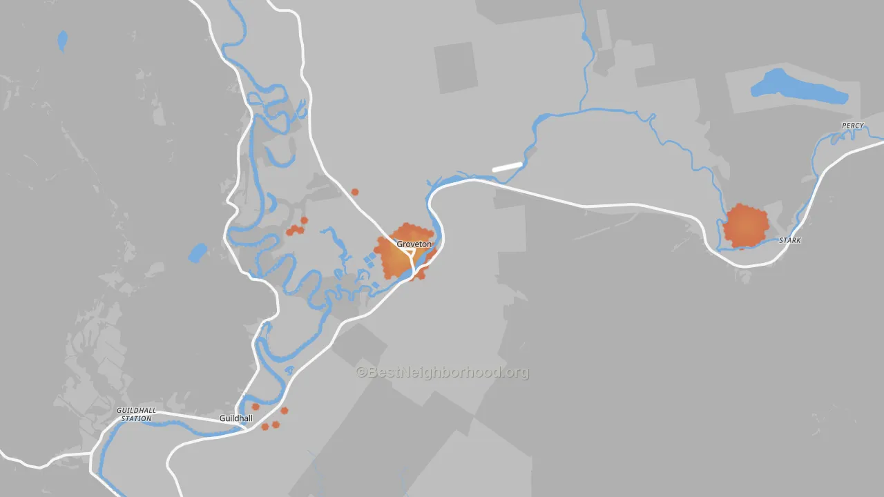 Bike Grade map of Groveton, NH