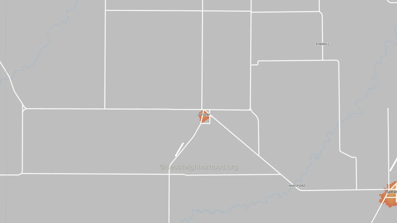 Bike Grade map of Gruver, TX
