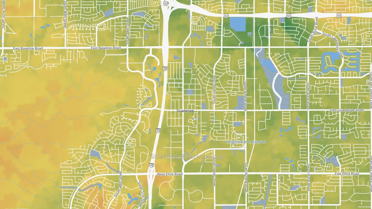 Bike Grade map of Guadalupe, AZ
