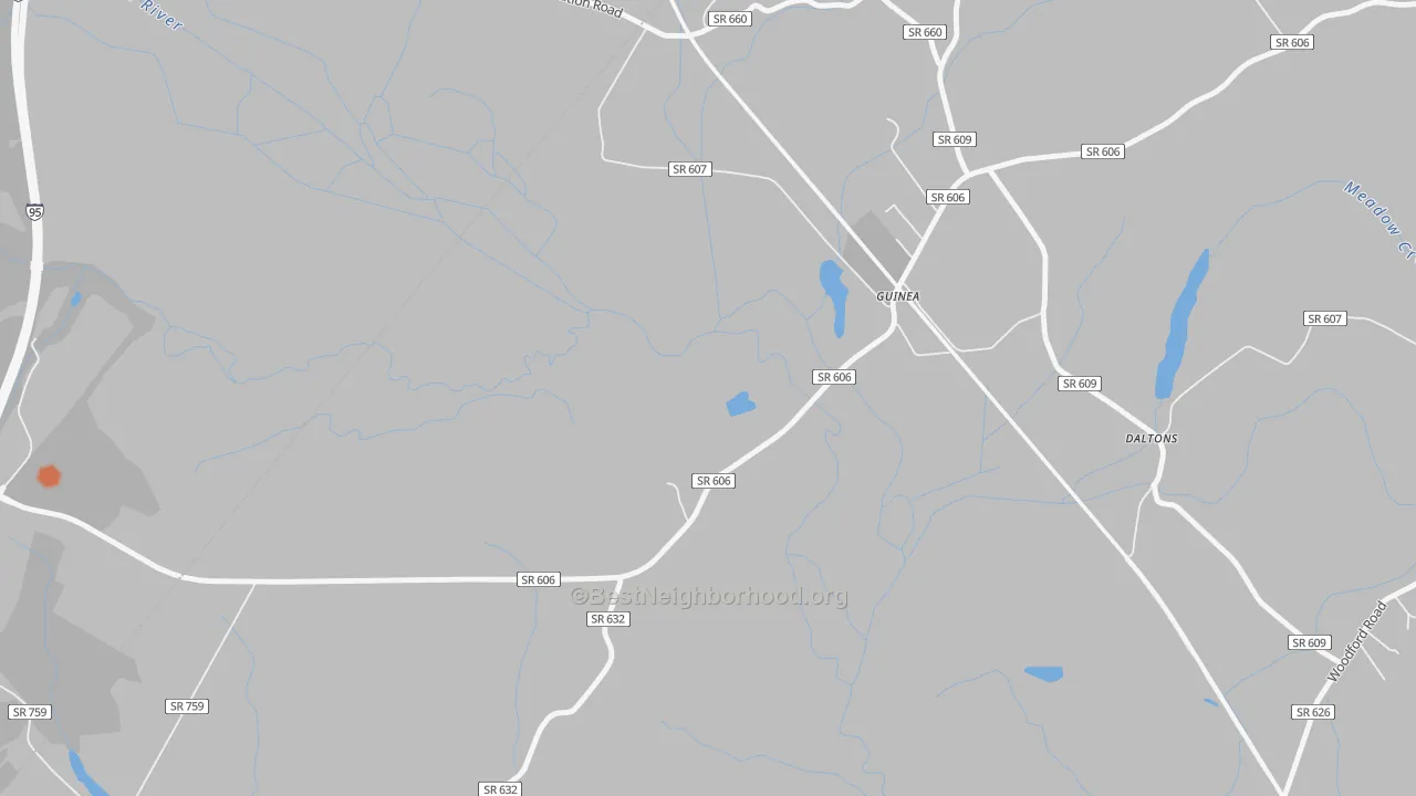 Bike Grade map of Guinea, VA