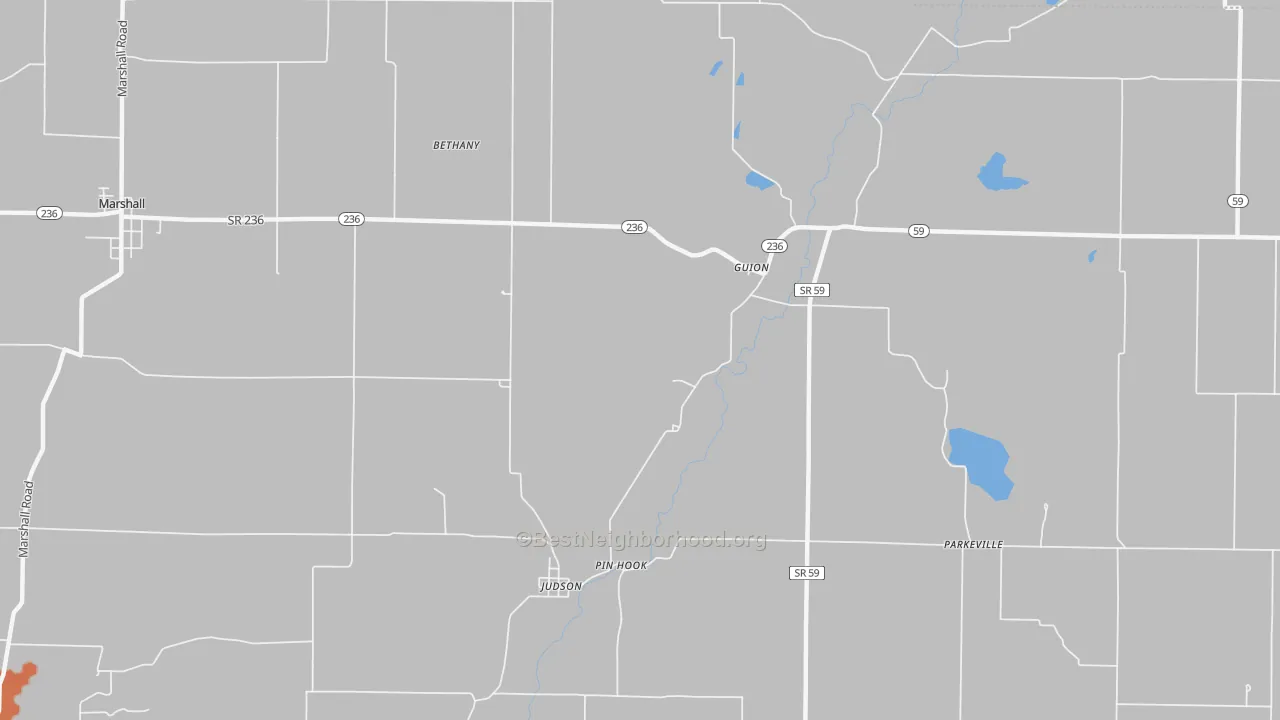 Bike Grade map of Guion, IN