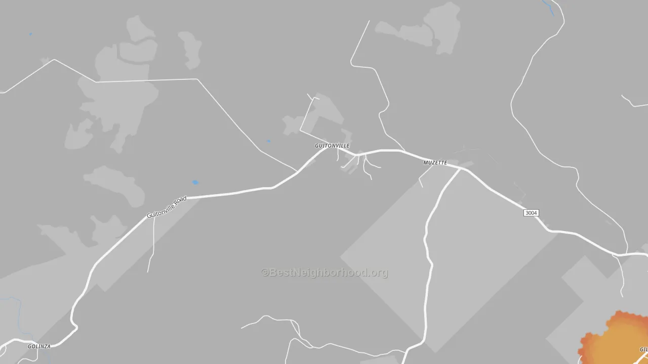Bike Grade map of Guitonville, PA