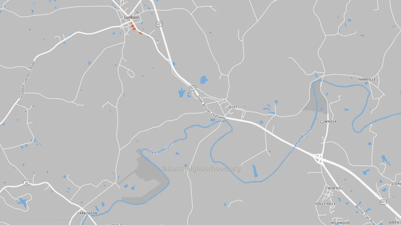 Bike Grade map of Gulf, NC