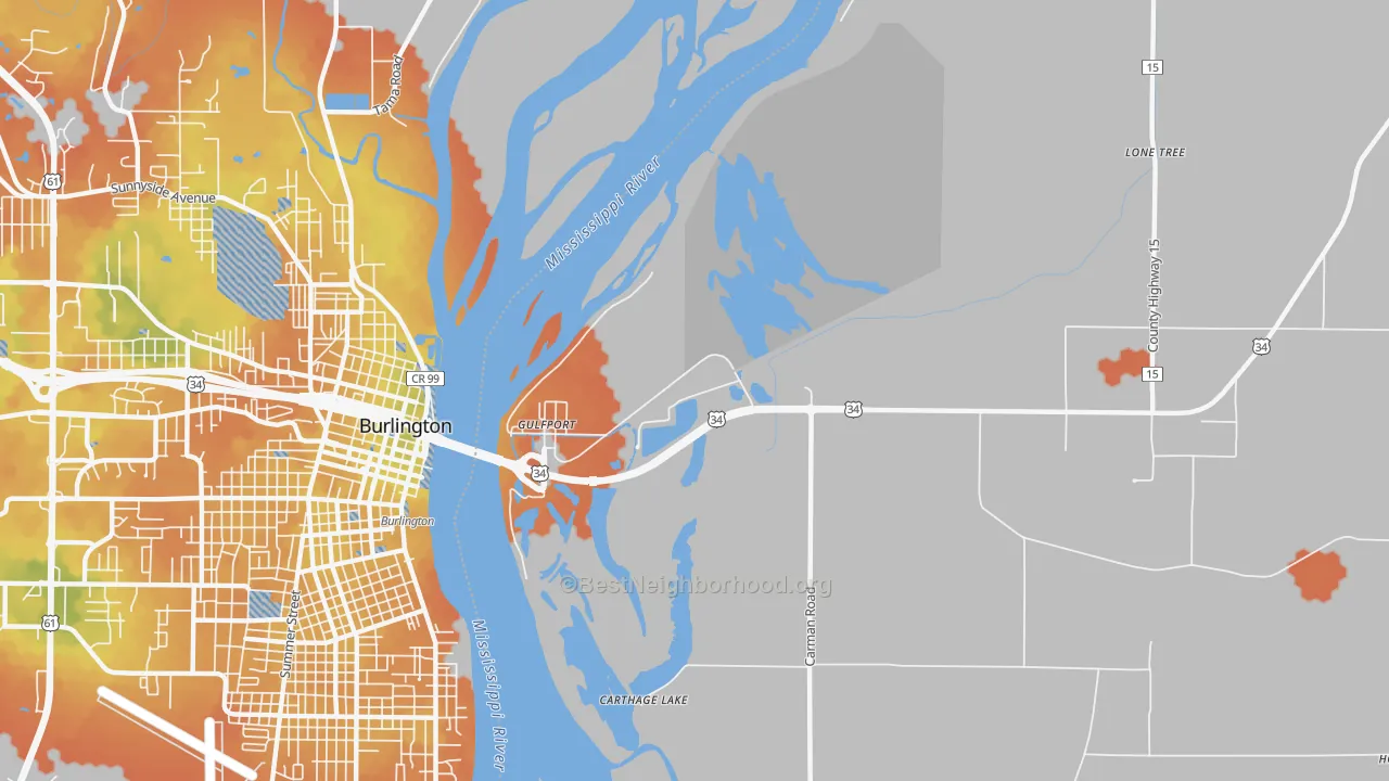 Bike Grade map of Gulf Port, IL