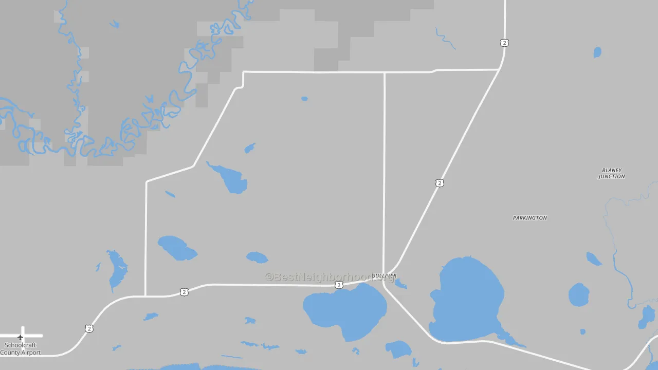 Bike Grade map of Gulliver, MI