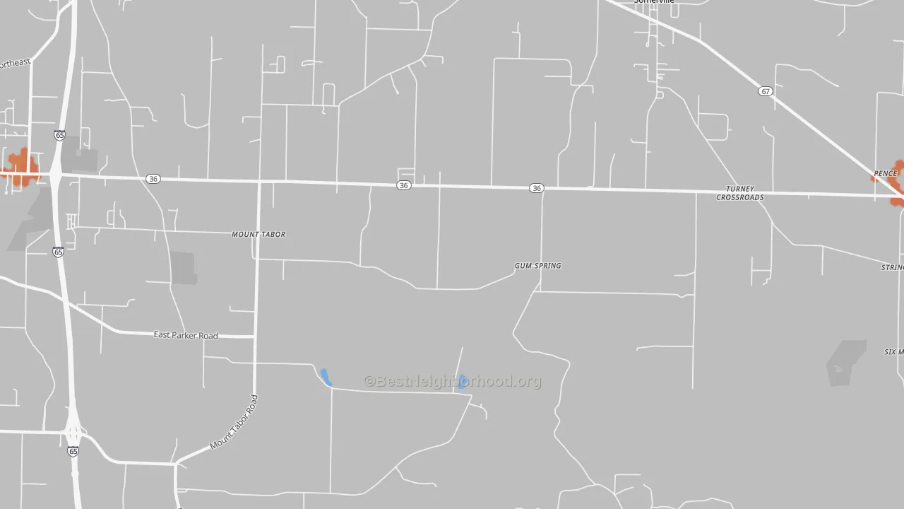 Bike Grade map of Gum Spring, AL