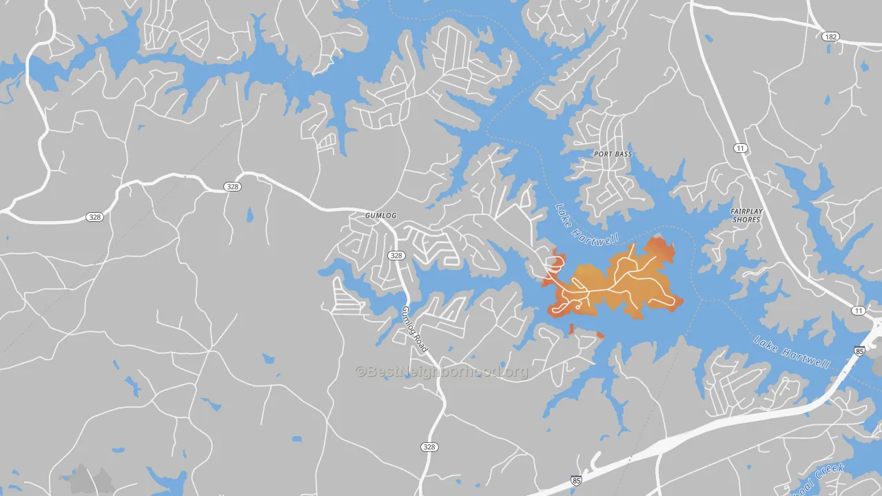 Bike Grade map of Gumlog, GA