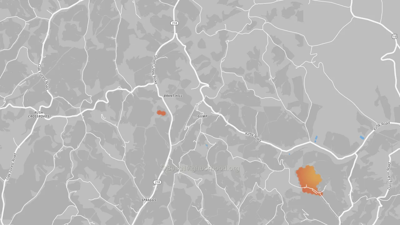 Bike Grade map of Gump, PA