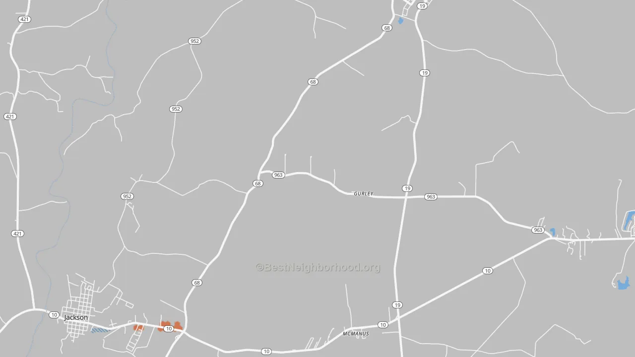 Bike Grade map of Gurley, LA