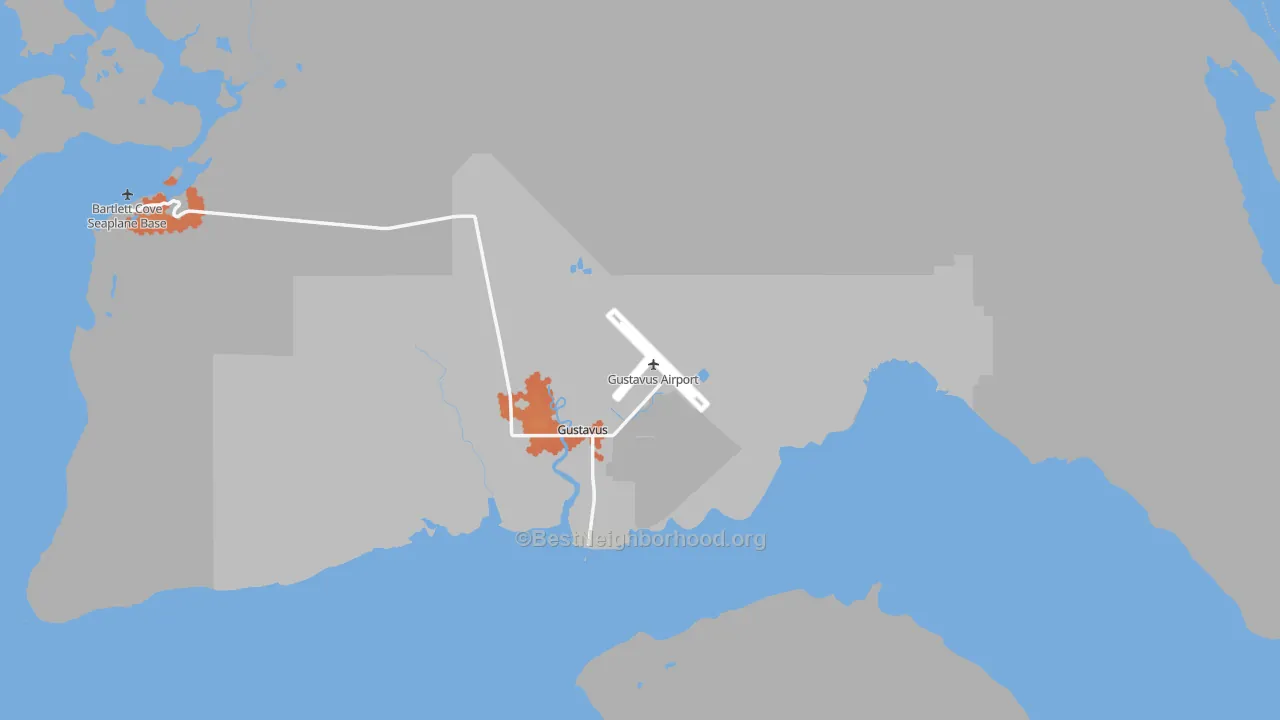 Bike Grade map of Gustavus, AK