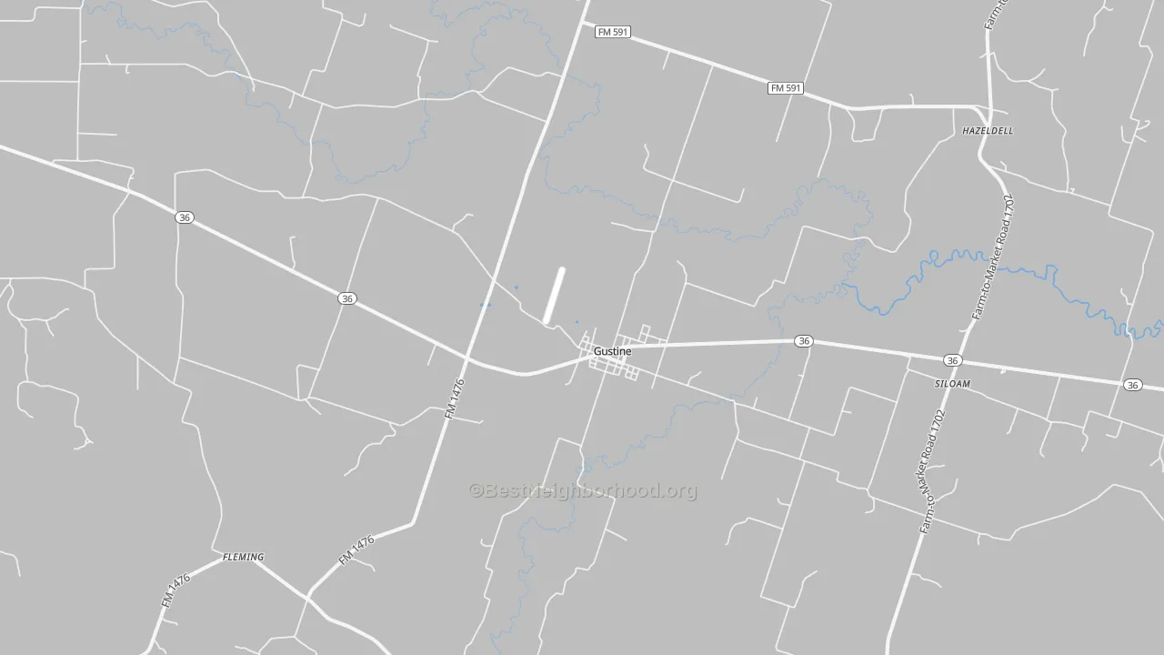 Bike Grade map of Gustine, TX