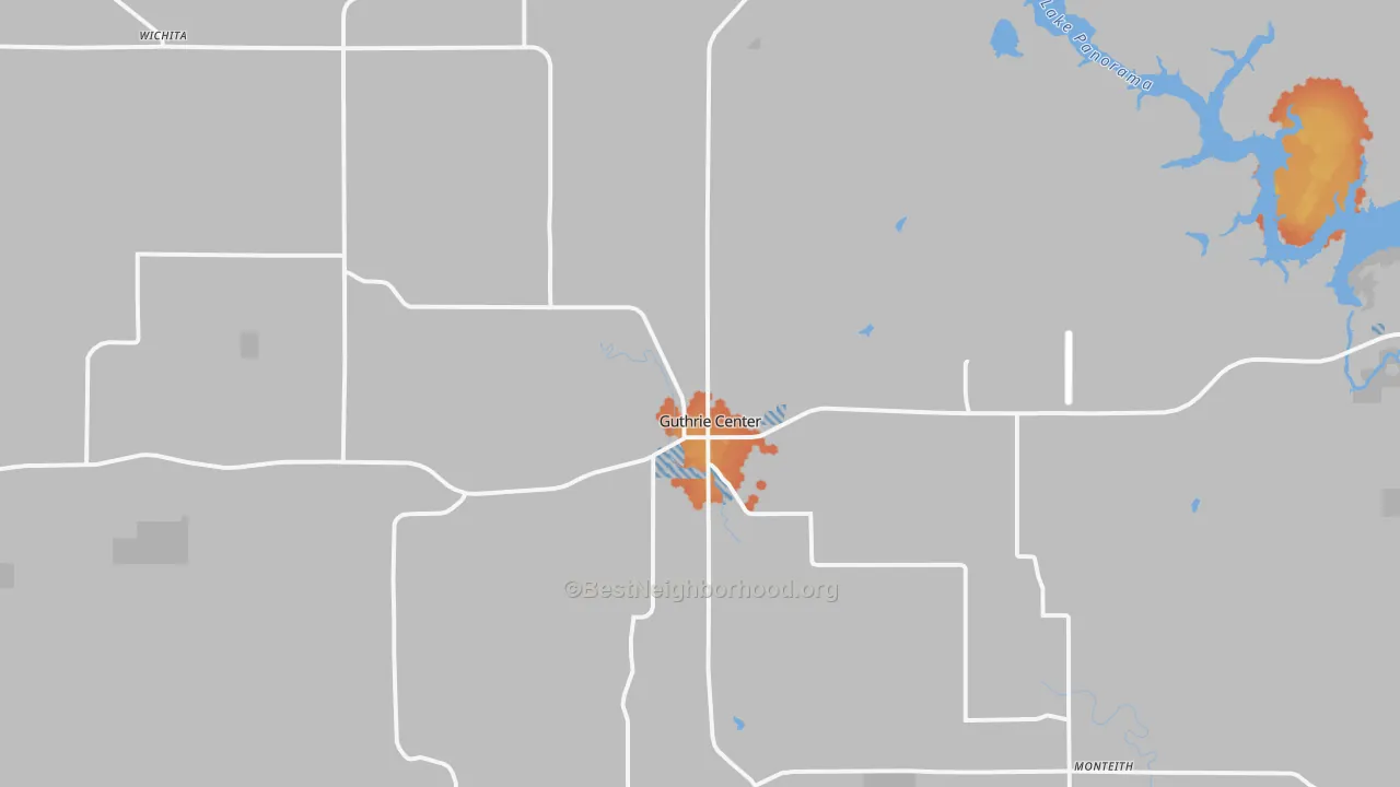 Bike Grade map of Guthrie Center, IA