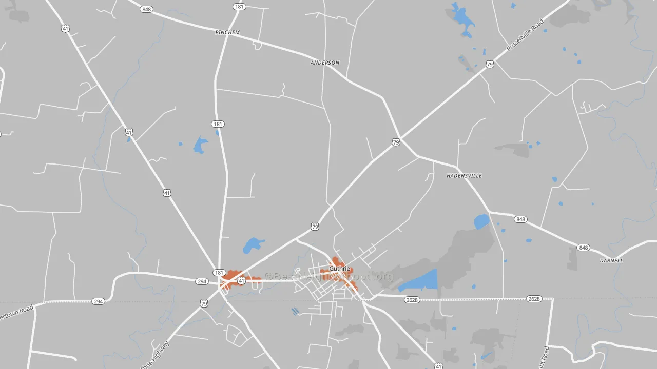 Bike Grade map of Guthrie, KY