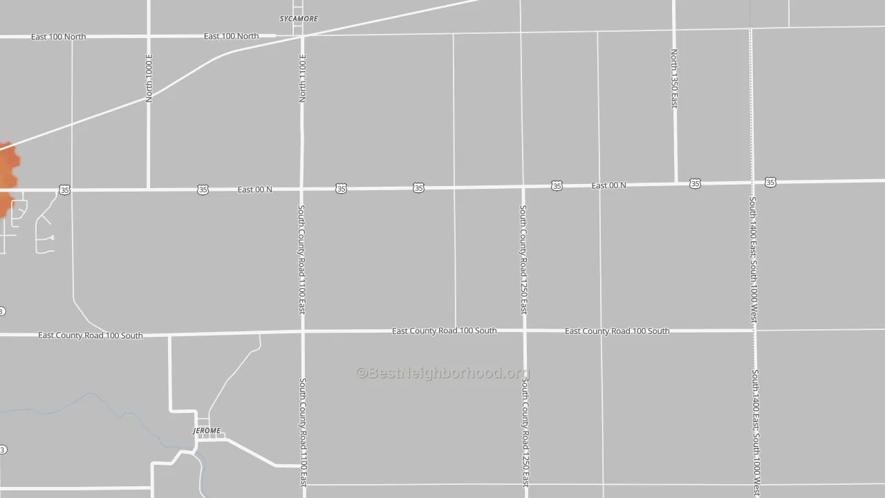 Bike Grade map of Guy, IN