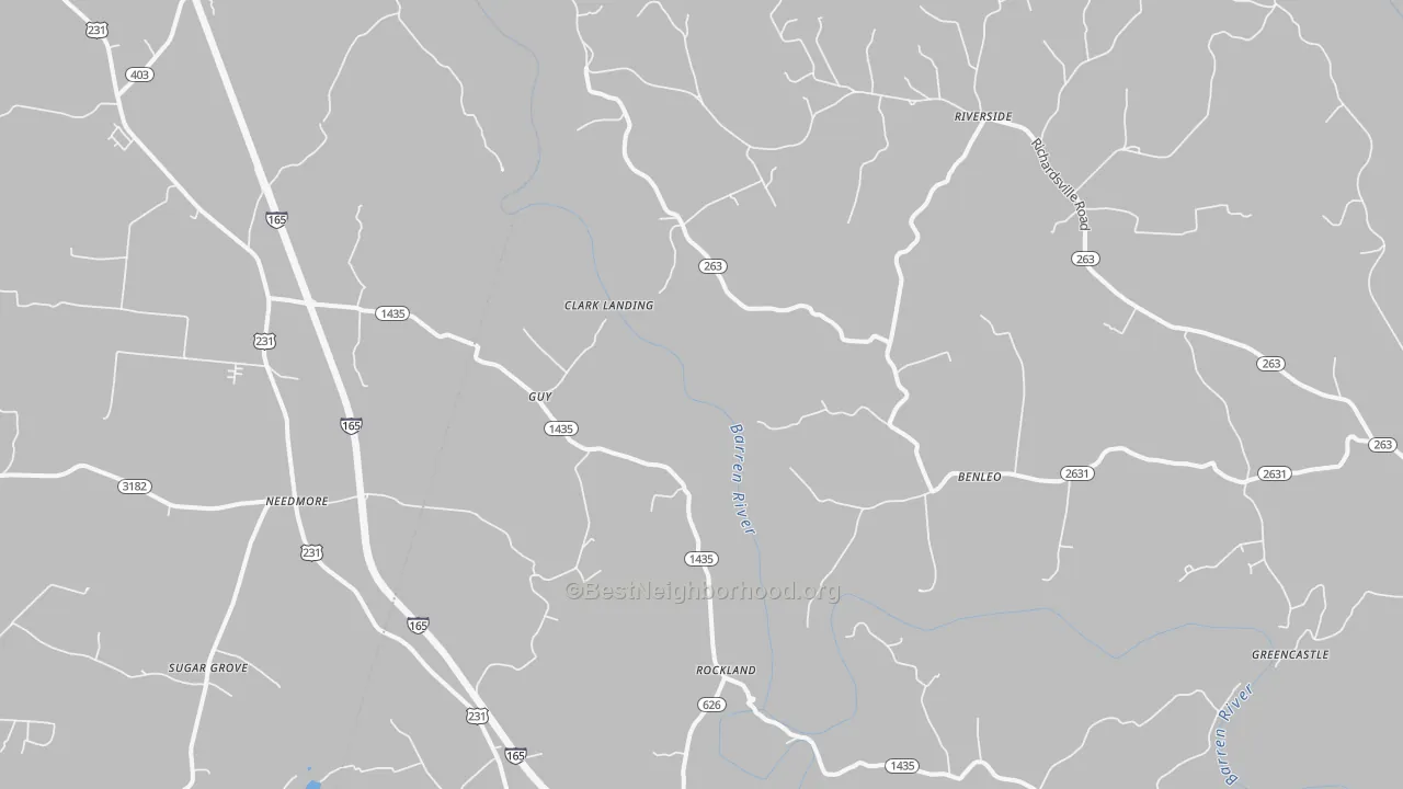 Bike Grade map of Guy, KY