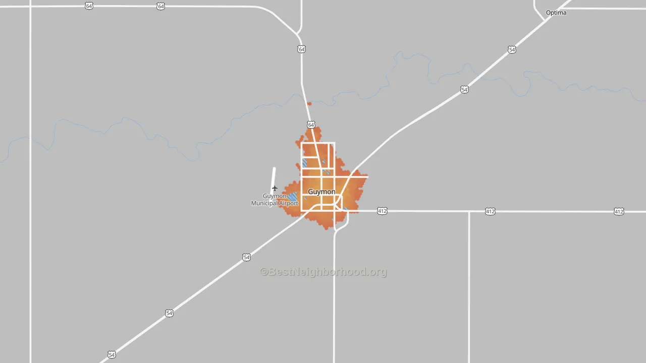 Bike Grade map of Guymon, OK