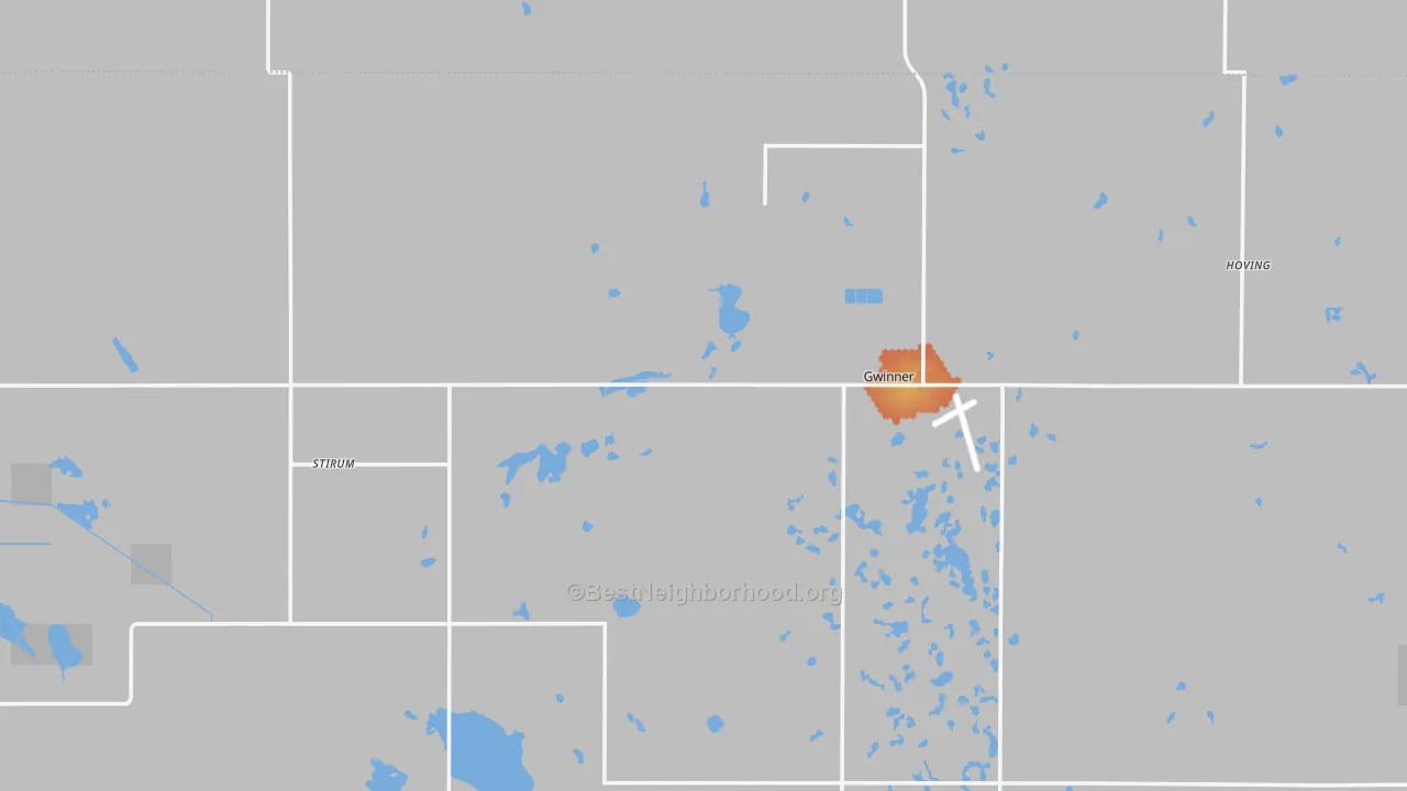 Bike Grade map of Gwinner, ND