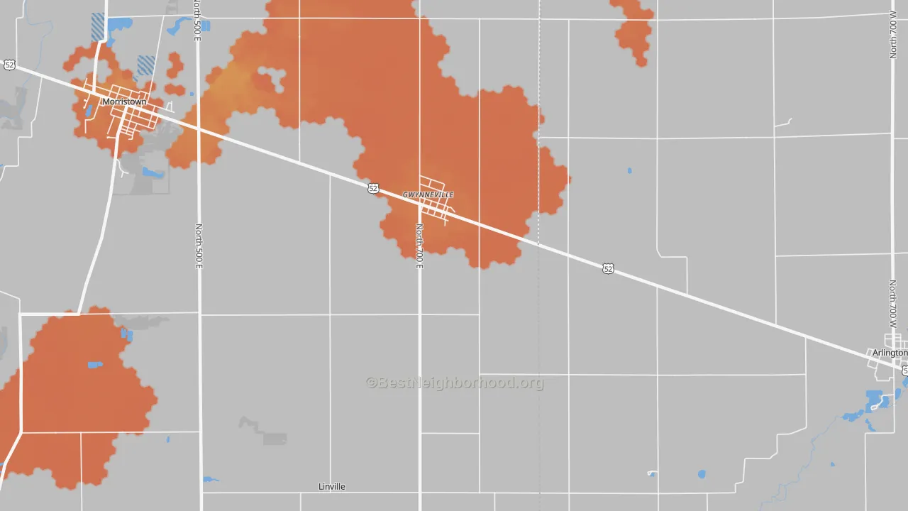 Bike Grade map of Gwynneville, IN