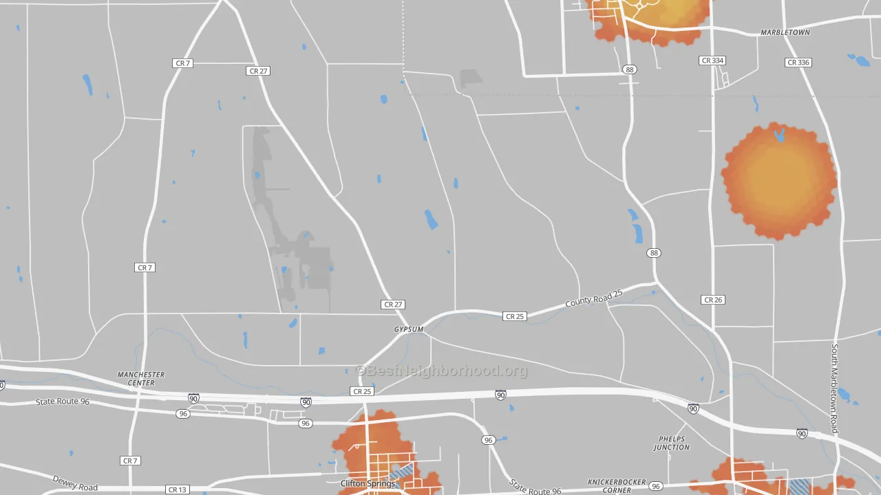 Bike Grade map of Gypsum, NY
