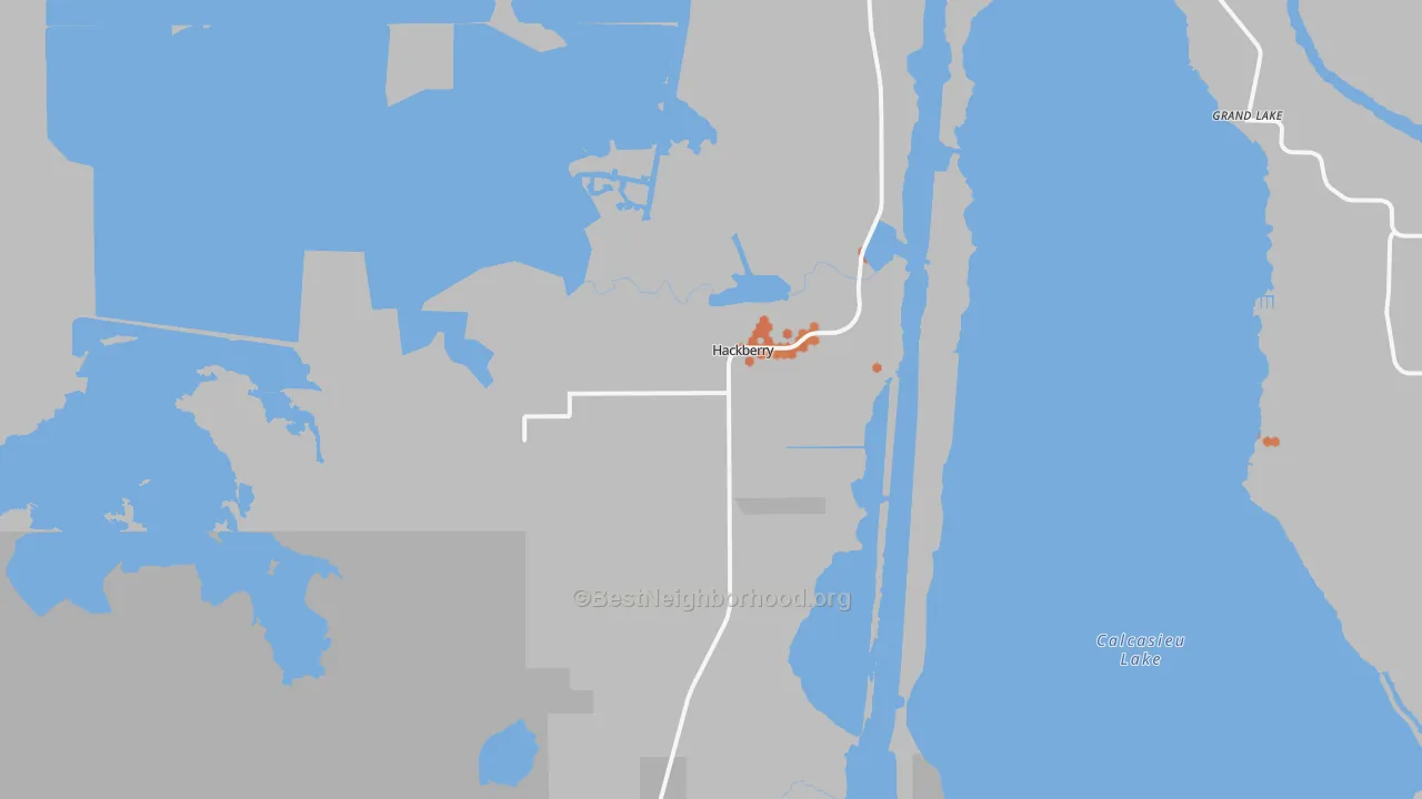 Bike Grade map of Hackberry, LA