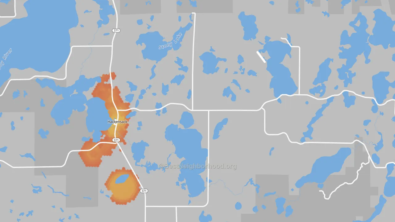 Bike Grade map of Hackensack, MN