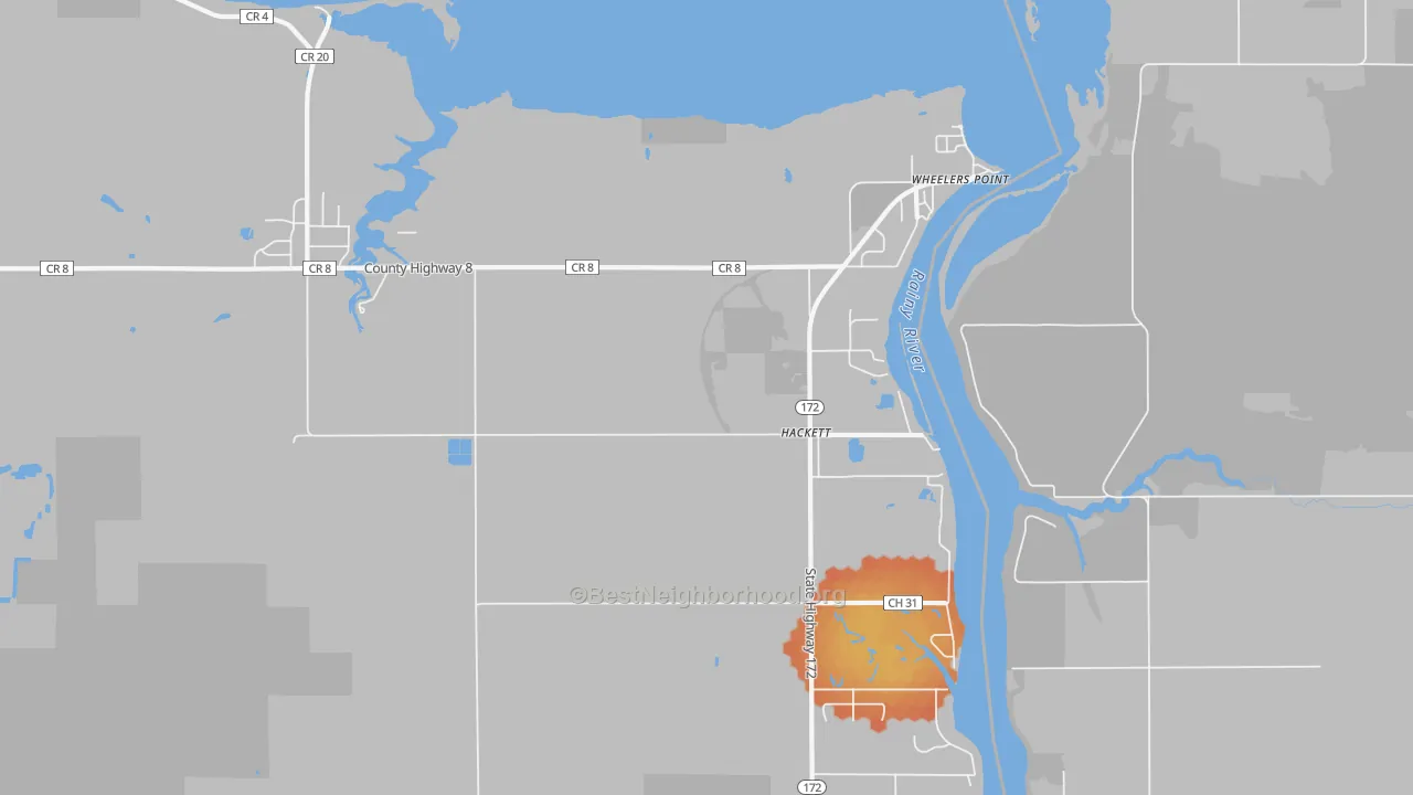 Bike Grade map of Hackett, MN