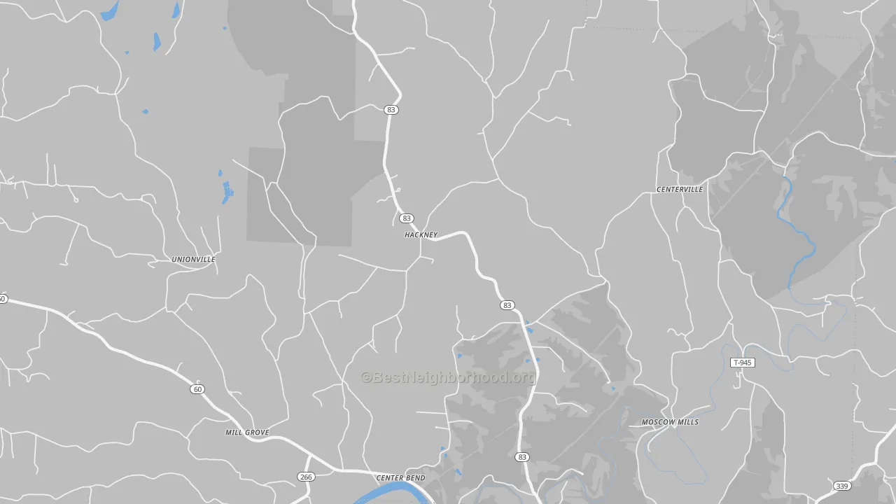 Bike Grade map of Hackney, OH
