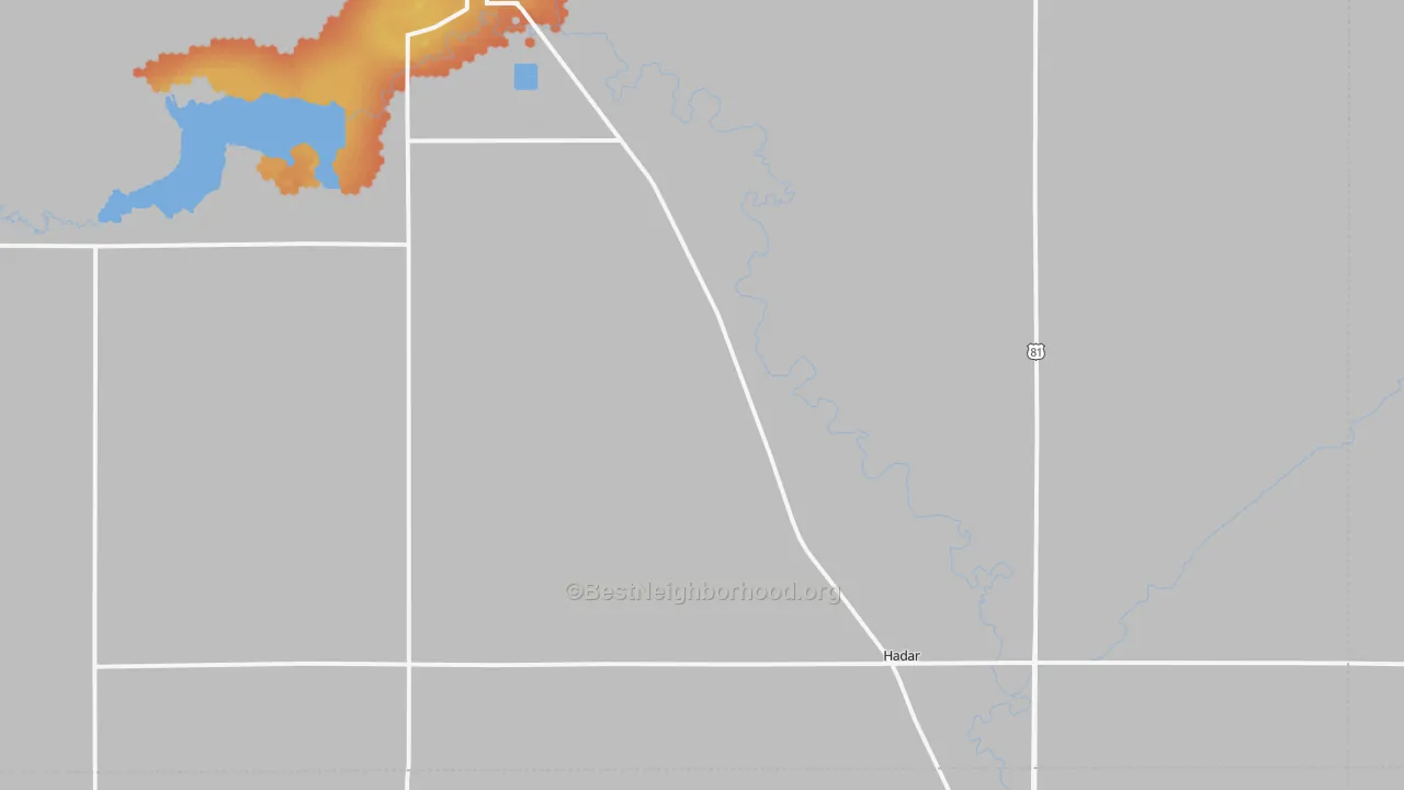 Bike Grade map of Hadar, NE