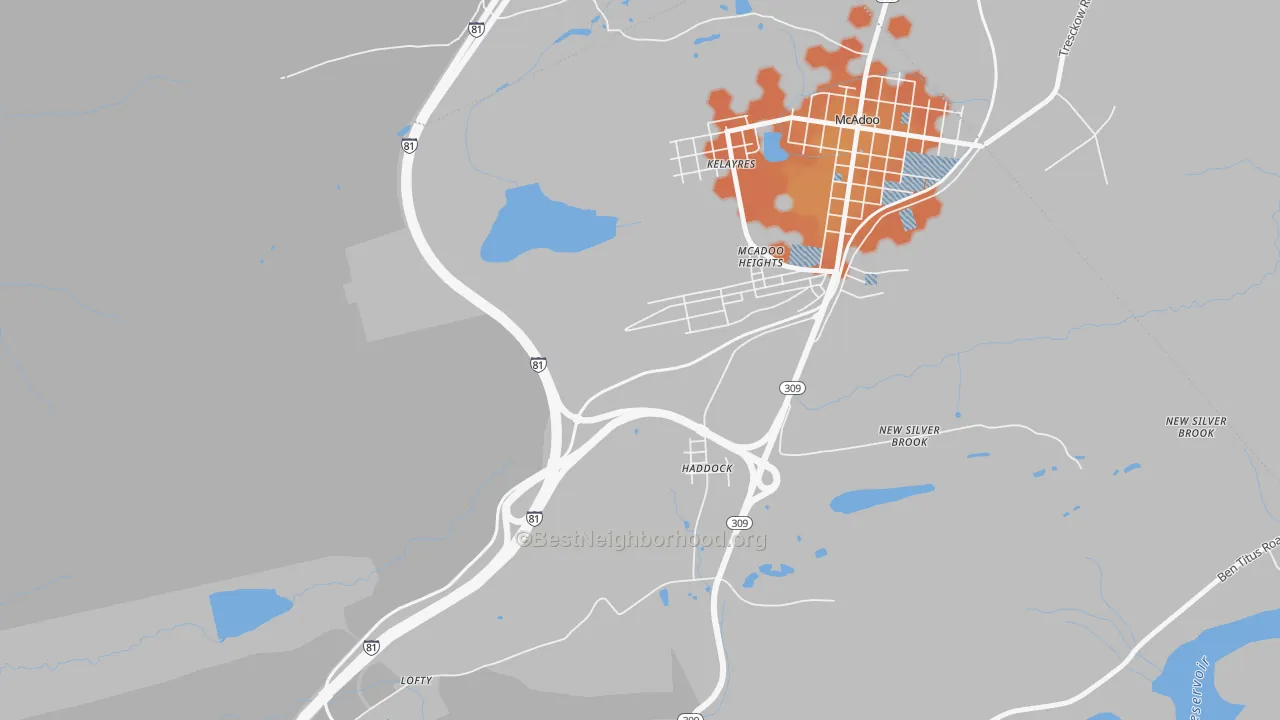Bike Grade map of Haddock, PA