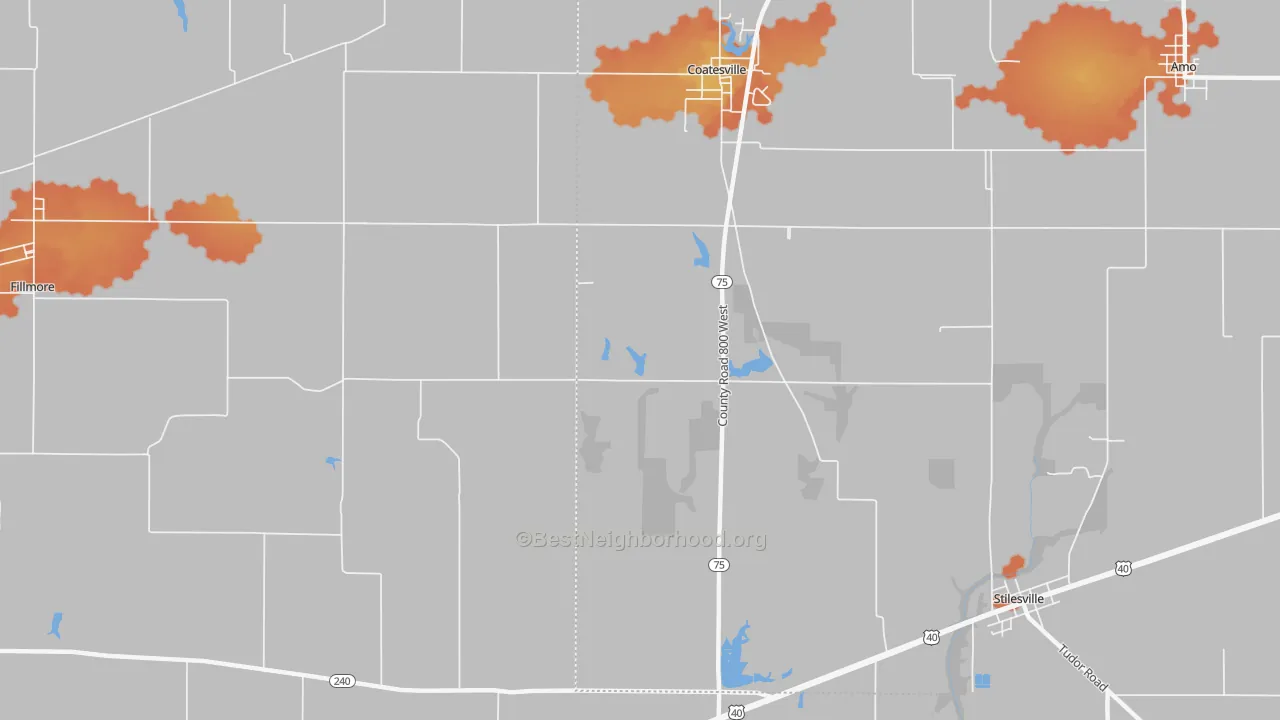 Bike Grade map of Hadley, IN