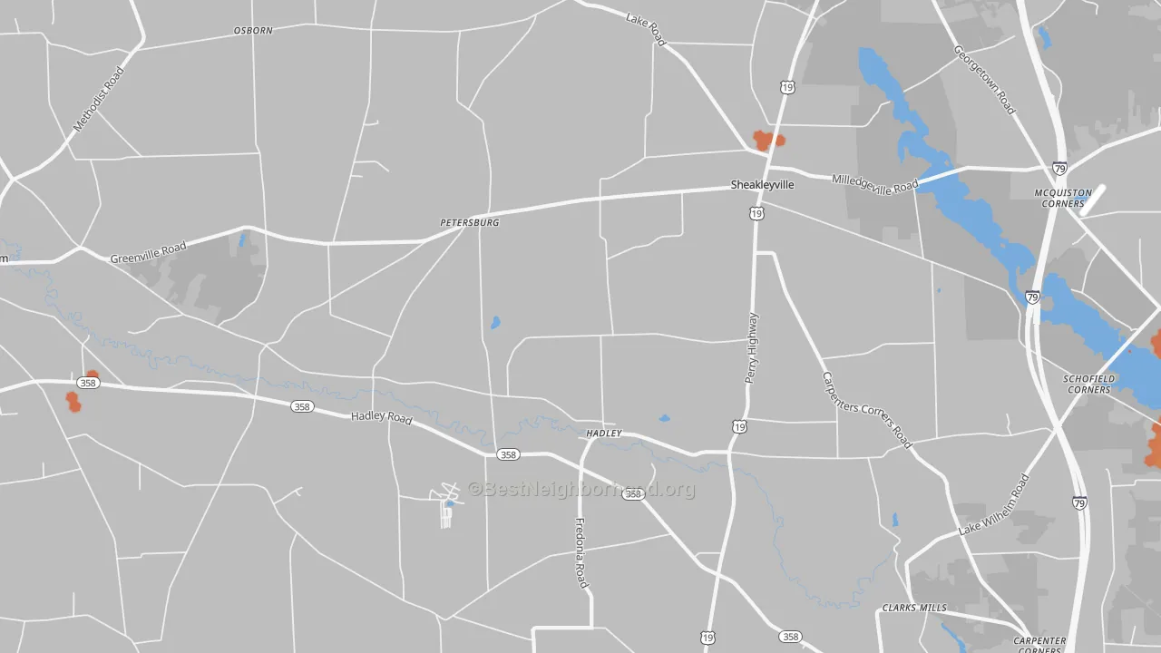 Bike Grade map of Hadley, PA
