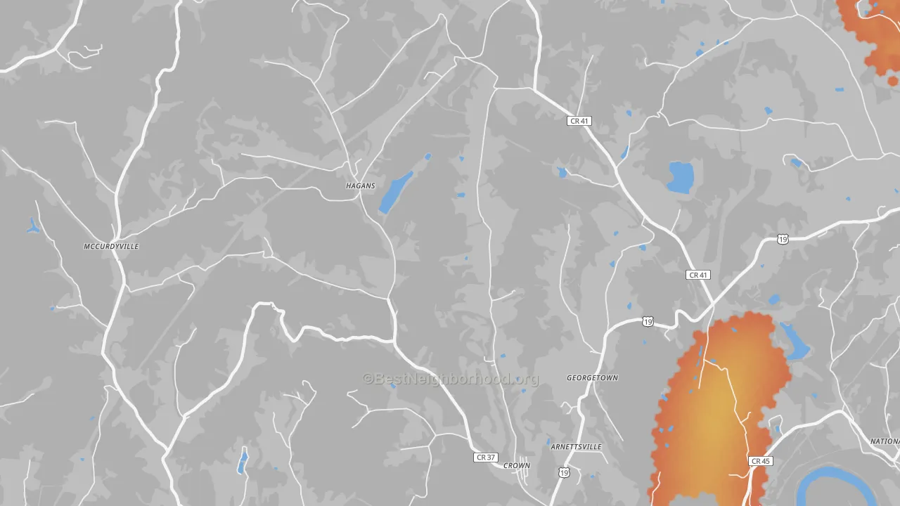 Bike Grade map of Hagans, WV