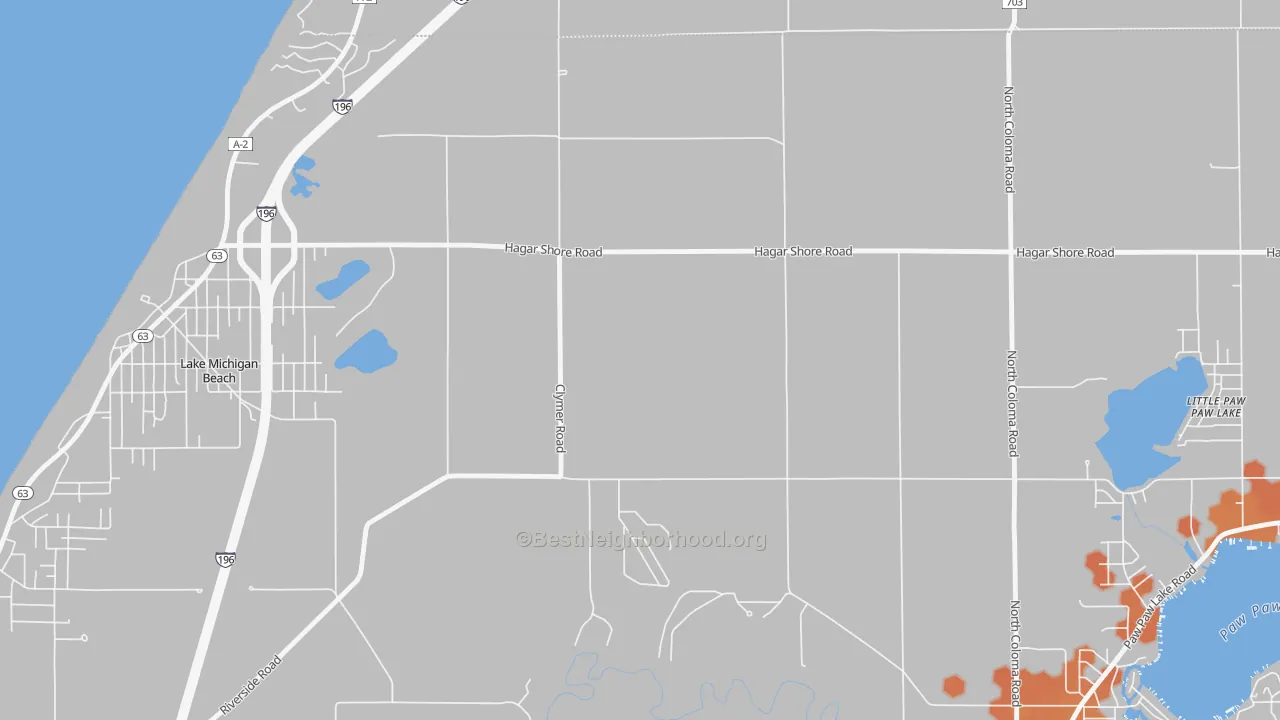 Bike Grade map of Hagar Shores, MI