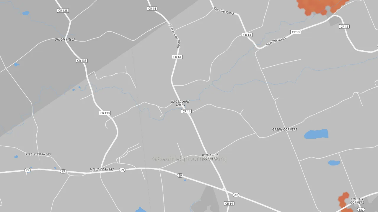 Bike Grade map of Hagedorns Mills, NY