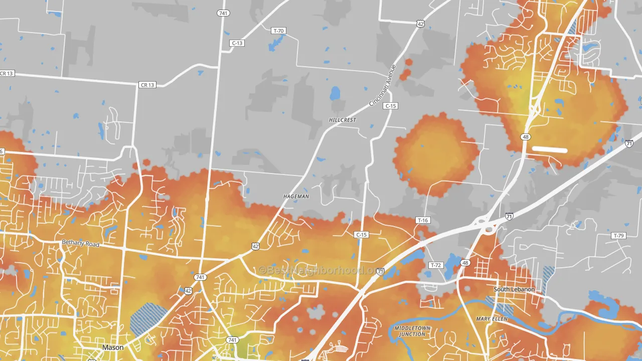 Bike Grade map of Hageman, OH