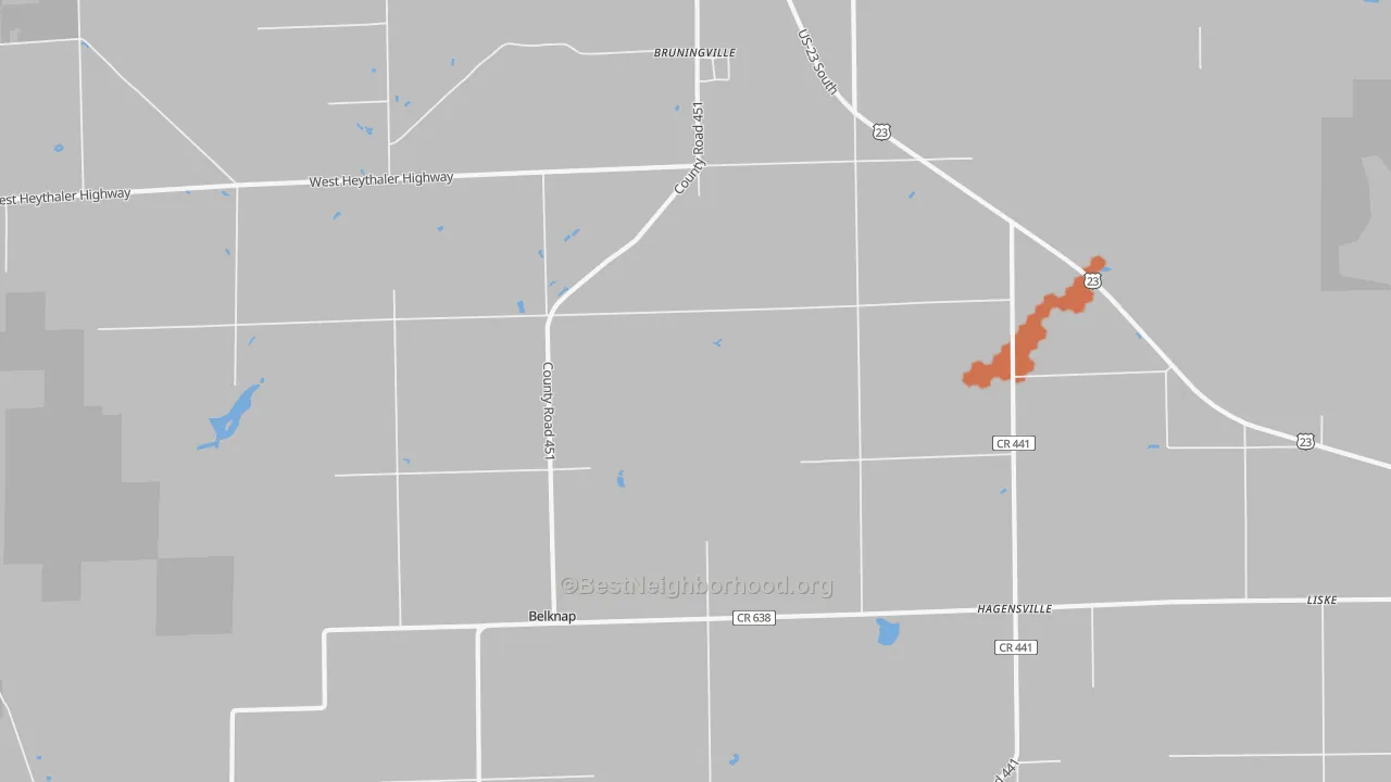 Bike Grade map of Hagensville, MI