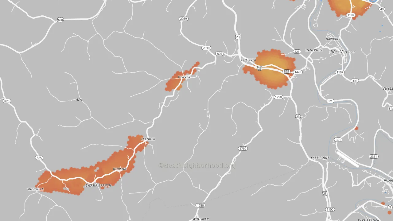 Bike Grade map of Hagerhill, KY