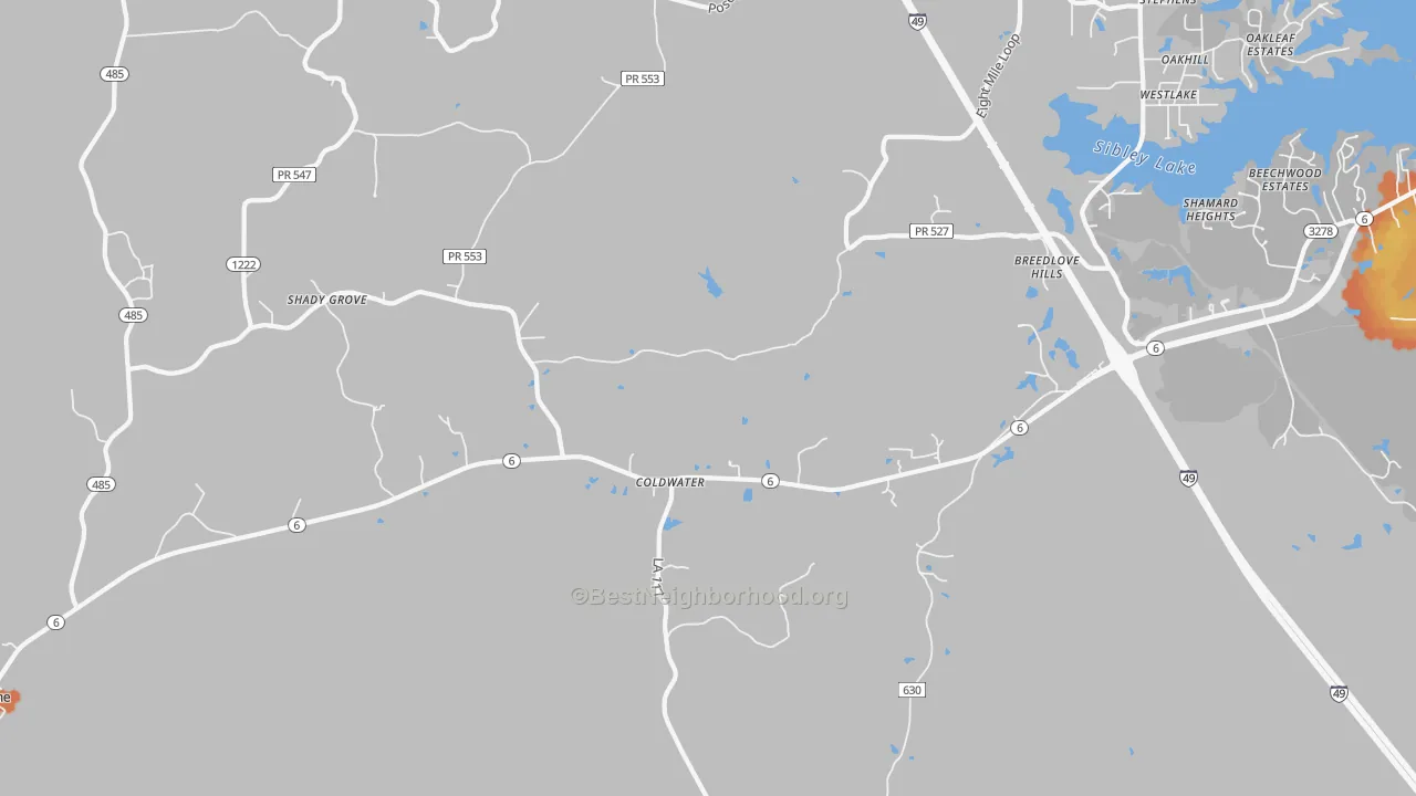 Bike Grade map of Hagewood, LA