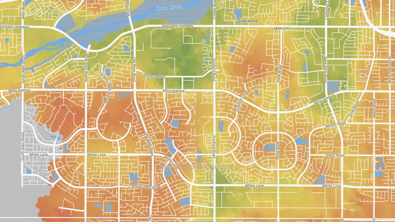 Bike Grade map of Haggin Oaks, Bakersfield, CA