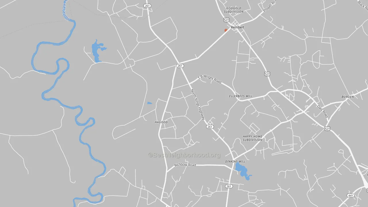 Bike Grade map of Hagood, SC