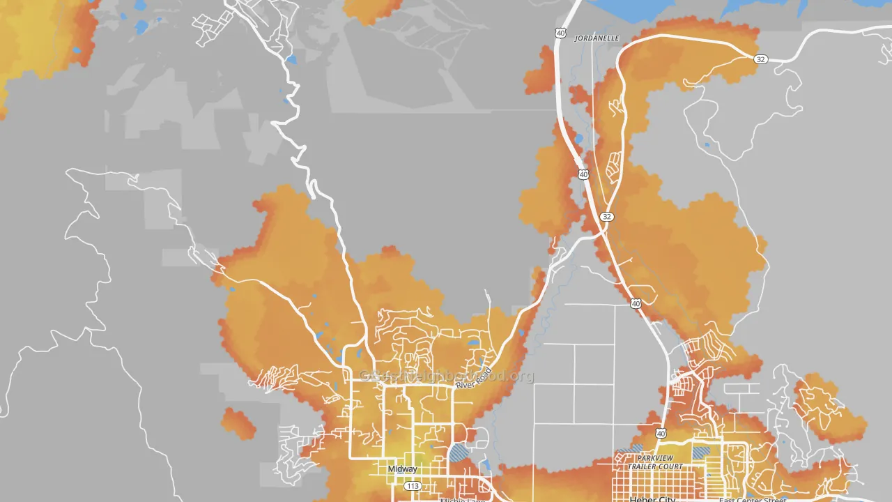 Bike Grade map of Hailstone, UT