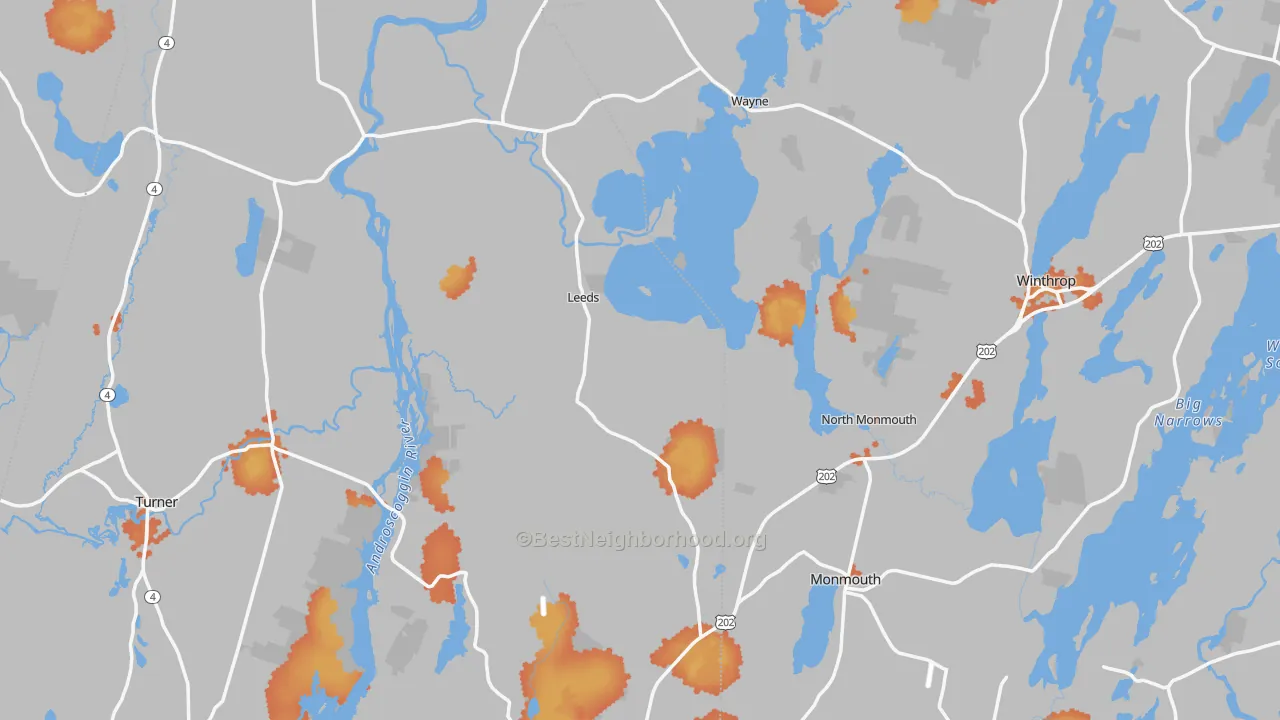 Bike Grade map of Haines Corner, Lewiston, ME