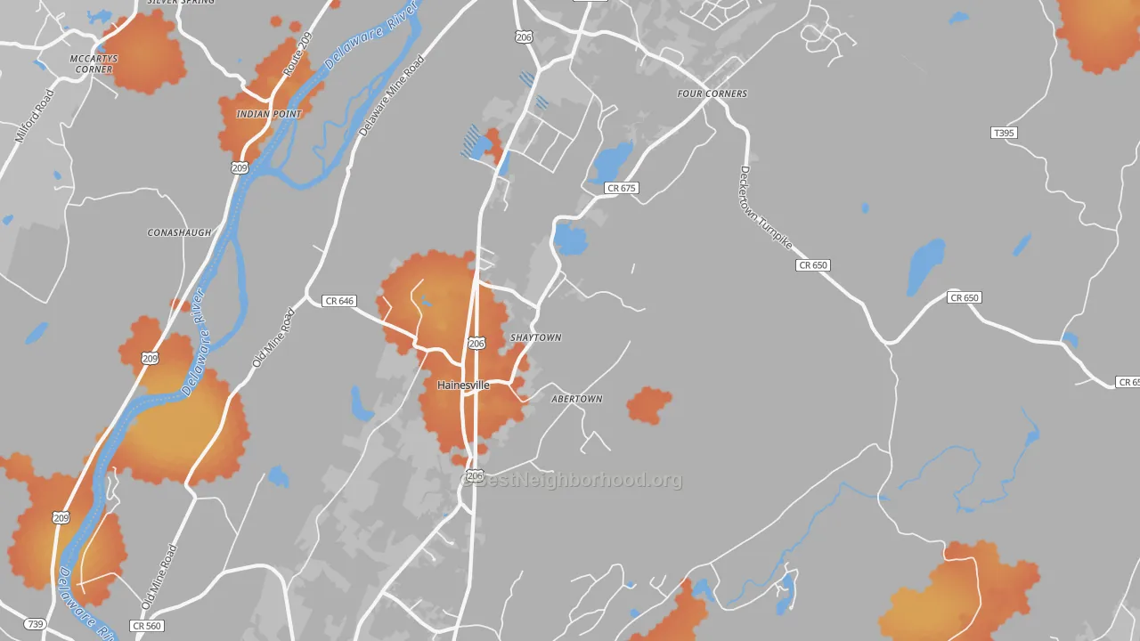 Bike Grade map of Hainesville, NJ