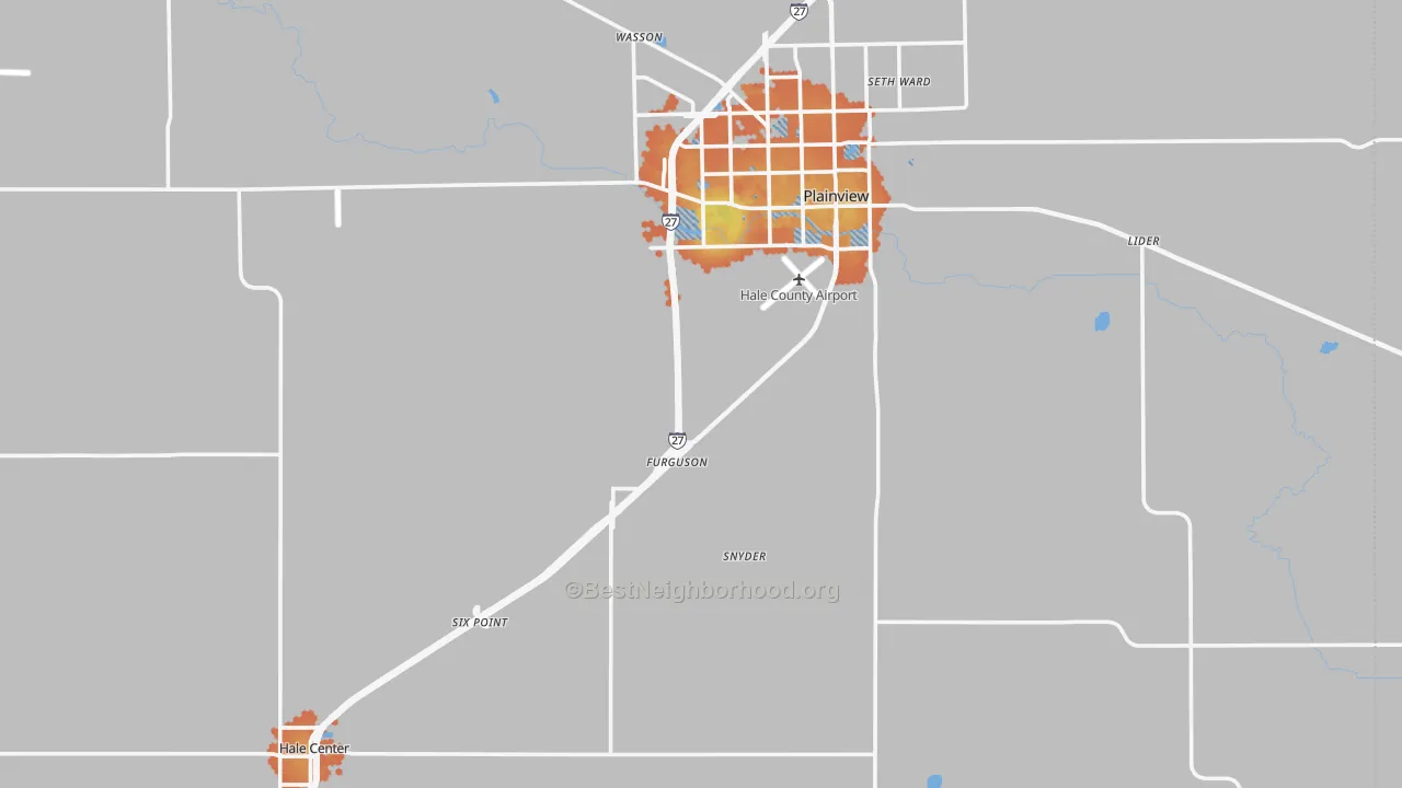 Bike Grade map of Hale County, TX